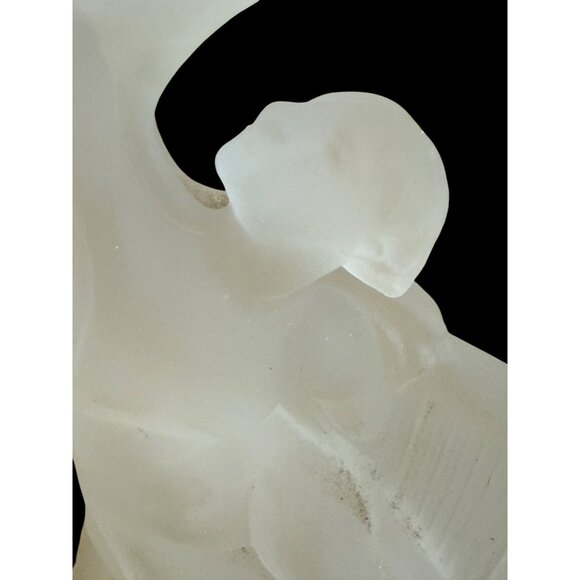 Art Deco 30's Frosted Glass Nude Lady With Music Harp Lamp Base Part - Picture 3 of 14